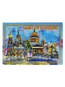 Магнит СПб 7*10  3D акварель Спас Исаакий голубой