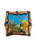 Магнит метал.старинный свиток СПб СПАС медь