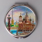 Зеркало фольга круглое СПб СПАС акварель
