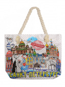 Сумка Спб Коты стразы канаты 43*34