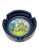 Пепельница черная 5,8 см СПб Исаакий фольга