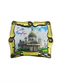 Магнит метал.старинный свиток СПб  Исаакий бронза