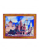 Магнит плоский с золотом Москва