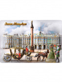 Магнит 3D 7*10 см. бел. подложка СПБ Дворцовая пл.