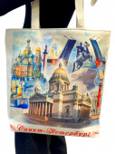 Сумка СПб холст 37*37см МИКС