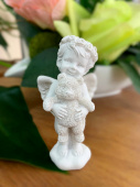 Ангел -А- стоит в венке цветном с мишкой 9см,  3,5"