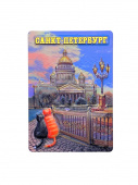 Магнит СПб 7*10  3D Исаакий котики пара